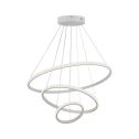 V-TAC VT-7816 Lampadario LED a sospensione 3 cerchi sospesi 32W in metallo dal Design Moderno 60*100cm Coloro bianco 3000K - 8018