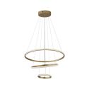 V-TAC VT-7816 Lampadario LED a sospensione 3 cerchi sospesi 32W in metallo dal Design Moderno 60*100cm Coloro oro 3000K - 8019