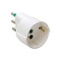 Einwegadapter stecker italienisch std. 2P+E 16A Buchse italienisch/deutsch std. 2P+E 16A weißer Körper Fanton 82130