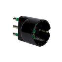 Adaptateur prise italienne Prise 16A italien/allemand 16A std. 2P+T couleur noir Fanton 82611-E