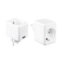 V-TAC Smart Home VT-5002 Wi-Fi Mini plug EU with USB port works with smartphone - sku 8416