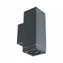 V-TAC VT-841 GU10 wall fitting 2 way up&down square aluminium dark grey body IP44 – SKU 8627