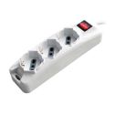 V-TAC Rallonge électrique Multiprise 3 x Schuko 10/16A 3500W câble  1,5m avec interrupteur on/off - sku 8710