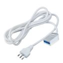 V-TAC power extension cord indoor Italian standard with 10A 2P+T plug and socket cable white 5m - sku 8730