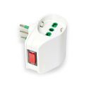 Double adaptateur italien std. 2P+E 10A 2 prises italiennes-double-taille/allemand std. 2P+E 16A avec interrupteur Fanton 87310