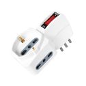 V-TAC Triple multi-plug outlet 1 Schuko 10/16A + 2 plugs 10/16A Italian standard on/off switch Overload Protector - sku 8743