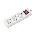 V-TAC VT-1113-2 Rallonge électrique Multiprise 3 x Schuko 16A EU standard 3680W câble 1,5m avec interrupteur on/off - sku 8762