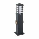 V-TAC VT-1156-2 Prise extérieure 2 voies garden 16A EU avec support lampe E27 corps Gris foncé acier inoxydable IP44 - SKU 8820