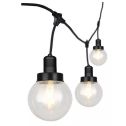 V-TAC VT-720S led string light connectable E27x6pcs with globe bulb lampholder cable 3M matt black waterproof IP65