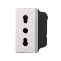 Prise italienne 2P+T 10/16A compatible Bticino Axolute couleur blanc Ettroit AB2001