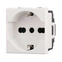 Prises Schuko compatible Bticino Axolute 2P+T 10/16A 250V couleur blanc Ettroit AB2102