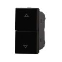 ETTROIT Double button 1P+1P NO roller shutter up and down compatible with Bticino Axolute black color Ettroit AN1202