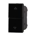 ETTROIT AN1204 Double Interlocked up and down shutter button 10A BLACK Color Compatible Bticino Axolute