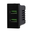 Chargeur avec 2 prises USB Type-A compatible Bticino Axolute 5Vdc 2.1A couleur noir Ettroit AN2402