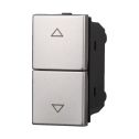 ETTROIT AG1202 Pulsante Doppio Saliscendi 1P+1P 16A Grigio Compatibile Con Bticino Axolute
