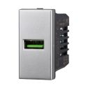 ETTROIT AG2401 Module de prise chargeur USB 5V 2,1A gris USB-A compatible avec Bticino Axolute