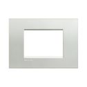 Placca Bticino Livinglight 3 moduli argento LNA4803AG