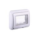 ETTROIT Placca con coperchio 3P IP55 custodia idrobox compatibile Bticino Living colore bianco-  LB2703
