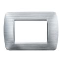 ETTROIT LN85315 Plaque en plastique série Space 3P, couleur argent satiné, compatible avec Bticino Living Light
