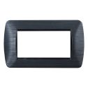 ETTROIT LN85414 Plaque de recouvrement 4P Space Series, couleur noir satiné, compatible avec Bticino Living Light LN85414