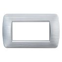ETTROIT LN85415 Plaque en plastique série Space 4P couleur argent satiné compatible avec Bticino Living Light
