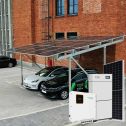 Kit Pensilina solare per 2 posti auto carport 8Kw pannello fotovoltaico (15pz)- inverter ibrido 8kw - batteria accumulo 20Kw ricarica auto elettrica