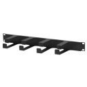 Kabelorganisator 1U für Rack-Schrank 19" Schwarz RAL 9005 Farbe Stahl CO19-1U-4K-B