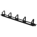 Cable organizer 1U for rack cabinets 19" black RAL9005 color steel CO19-1U-TB-B