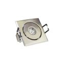 Faretto incasso led 1w orientabile quadrato nickel bianco caldo 2700k + driver