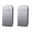 ETTROIT LG0100 couvre-clé factice 1P couvre-trou gris compatible avec Bticino Living (2pcs)