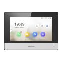 Hikvision DS-KH6320-WTE1 Monitor intercom postazione interna videocitofono WiFi/IP LCD TFT 7" touch screen vetro temperato slot MicroSD allarme standard PoE