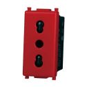 Italienische Steckdose kompatible Vimar Plana 2P+T 10/16A Rot Farbe Ettroit EV2016