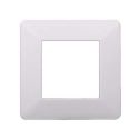 Plaque compatibles Vimar Plana 2 modules plastique couleur blanc Ettroit EV83201