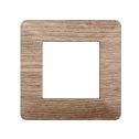 Plaque compatibles Vimar Plana 2 modules plastique couleur bois clair Ettroit EV83204