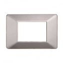 Plaque compatibles Vimar Plana 3 modules plastique couleur titane Ettroit EV83308