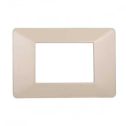 Plaque compatibles Vimar Plana 3 modules plastique couleur sable Ettroit EV83309