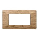 Plaque compatibles Vimar Plana 4 modules plastique couleur bois sombre Ettroit EV83405