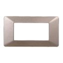 Plaque compatibles Vimar Plana 4 modules plastique couleur acier bronze Ettroit EV83410