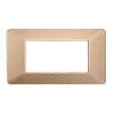 Plaque compatibles Vimar Plana 4 modules plastique couleur or Ettroit EV83411