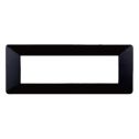 Plaque compatibles Vimar Plana 7 modules plastique couleur noir Ettroit EV83702