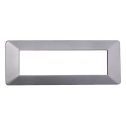 Plaque compatibles Vimar Plana 7 modules plastique couleur argent Ettroit EV83706