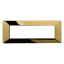 Plaque compatibles Vimar Plana 7 modules plastique couleur or brillant Ettroit EV83712
