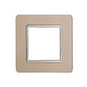 Plaque compatibles Vimar Plana 2 modules verre couleur or Ettroit EV84211