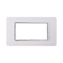 Plaque compatibles Vimar Plana 4 modules verre couleur blanc Ettroit EV84401