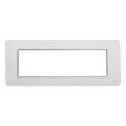 Plaque compatibles Vimar Plana 7 modules verre couleur blanc