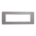 Plaque compatibles Vimar Plana 7 modules verre couleur argent