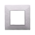 Plaque compatibles Vimar Plana 2 modules plastique couleur blanc satiné Ettroit EV85201