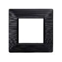 Plaque compatibles Vimar Plana 2 modules plastique couleur noir satiné Ettroit EV85214