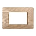 Plaque compatibles Vimar Plana 3 modules plastique couleur or satiné Ettroit EV85311