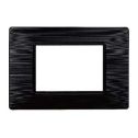Plaque compatibles Vimar Plana 3 modules plastique couleur noir satiné Ettroit EV85314